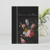Dark Multicolor Floral Wedding Einladungen (Stehend Vorderseite)