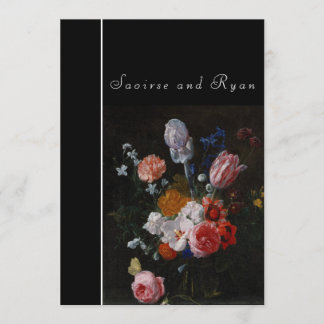 Dark Multicolor Floral Wedding Einladungen