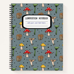 Dark Mushroom-Muster Notizblock