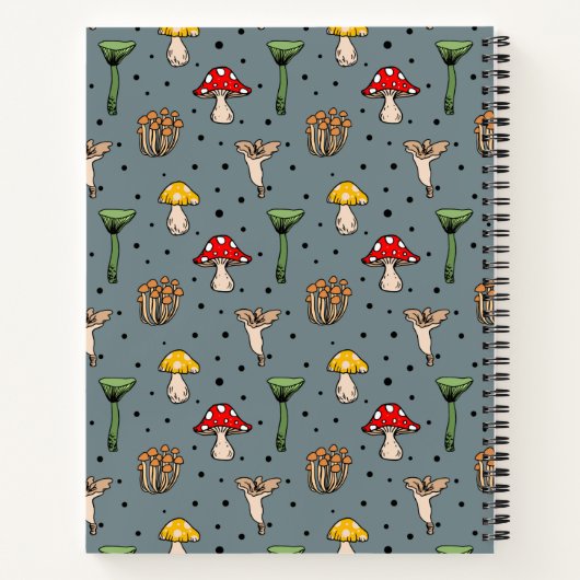 Dark Mushroom-Muster Notizblock (Rückseite)