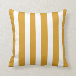 Dark Mustard Yellow White 2 Strip Beach Kissen
