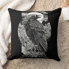 Dark Mystical Raven Kissen