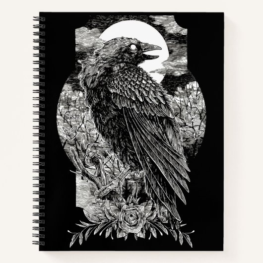 Dark Mystical Raven Notizblock (Vorderseite)