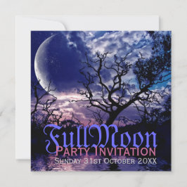 Dark Nature Full Moon Halloween-Party Einladungen