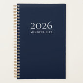 Dark Navy 2026 Planner | Custom Title & Initials Planer (Vorderseite)