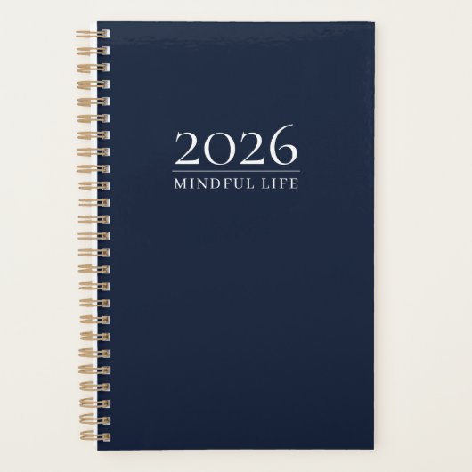 Dark Navy 2026 Planner | Custom Title & Initials Planer (Vorderseite)