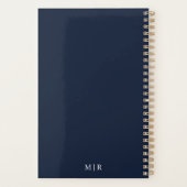 Dark Navy 2026 Planner | Custom Title & Initials Planer (Rückseite)