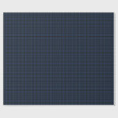 Dark Navy Blue and Black Gingham Plaid Checkered Geschenkpapier (Flach)