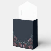 Dark Navy Blue Floral Elegant Wedding Maroon Mauve Geschenkschachtel (Geöffnet)