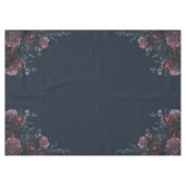 Dark Navy Blue Floral Elegant Wedding Maroon Mauve Tischdecke (Vorderseite (Horizontal))