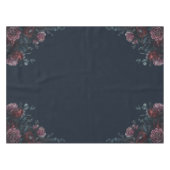 Dark Navy Blue Floral Elegant Wedding Maroon Mauve Tischdecke (Vorderseite (Horizontal))
