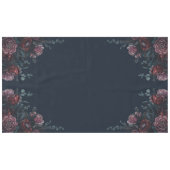 Dark Navy Blue Floral Elegant Wedding Maroon Mauve Tischdecke (Vorderseite (Horizontal))