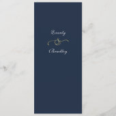 Dark Navy Blue Gold Frame White Script Menu Choice Programm (Rückseite)