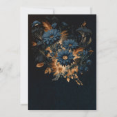 Dark Navy Blue & Gold Rustic Glam Boho Wedding Einladung (Rückseite)