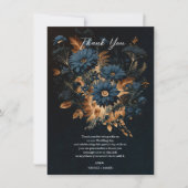 Dark Navy Blue & Gold Rustic Glam Boho Wedding Einladung (Vorderseite)