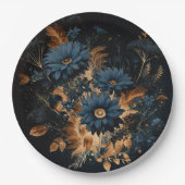 Dark Navy Blue & Gold Rustic Glam Boho Wedding Pappteller (Vorderseite)