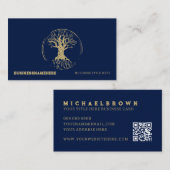 Dark Navy Blue Life Tree Visitenkarte (Vorne/Hinten)