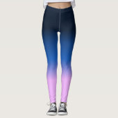 Dark Navy Blue Lilac Lavender Light Lila Ombre Leggings (Vorderseite)