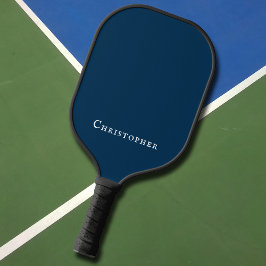 Dark Navy Blue Monogram Name Pickleball Schläger