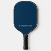 Dark Navy Blue Monogram Name Pickleball Schläger (Vorderseite)