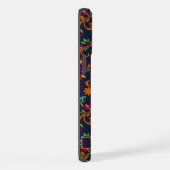 Dark Navy Blue Orange Paisley Muster individuell a iPhone Hülle (Rechte Seite)