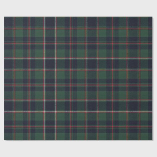 Dark Navy Blue Red Green Plaid Pattern Holiday Geschenkpapier (Flach)