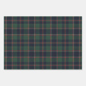 Dark Navy Blue Red Green Plaid Pattern Holiday Geschenkpapier Set (Vorderseite)