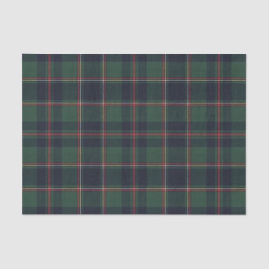 Dark Navy Blue Red Green Plaid Pattern Holiday Seidenpapier (Vorderseite)