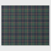 Dark Navy Blue Red Green Plaid Wrapping Paper Geschenkpapier (Flach)