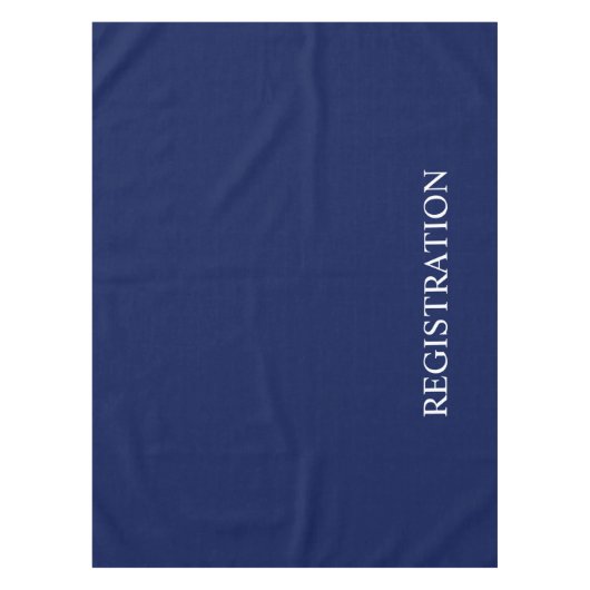 Dark Navy Blue Registration Desk Tischdecke (Vorderseite)