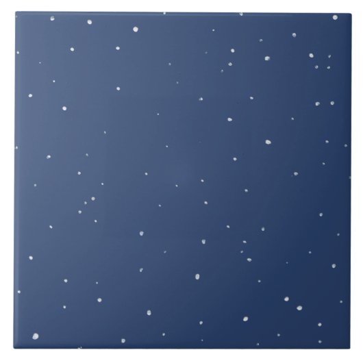 Dark Navy Blue Star Starry Night Wohngestaltung Ak Fliese (Vorderseite)