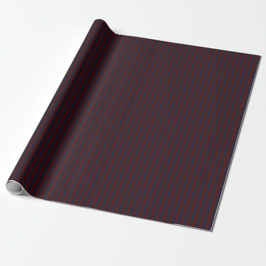 Dark Navy & Burgundy Striped Geschenkpapier (Ungerollt)