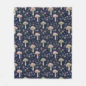 Dark Navy Fungi | Minimalist Office Cozy Gift Fleecedecke (Vorderseite)