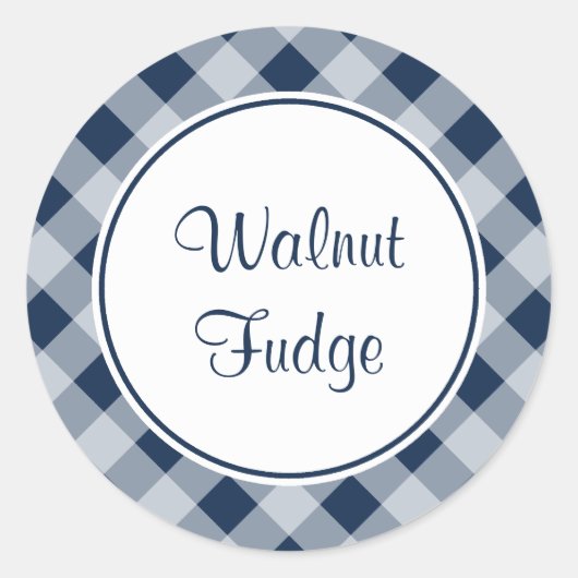 Dark Navy Gingham Kitchen Stickers (Vorderseite)