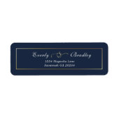 Dark Navy Gold Frame Elegant Return Address (Vorne)