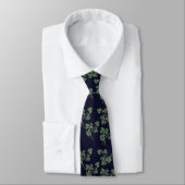 Dark Navy irisches Kleeblatt Neck Tie Krawatte (Gebunden)