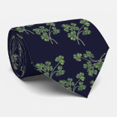 Dark Navy irisches Kleeblatt Neck Tie Krawatte (Gerollt)