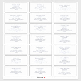 Dark Navy Schriftart Wedding Guest Address Sticker