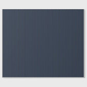 Dark Navy Striped Geschenkpapier (Flach)