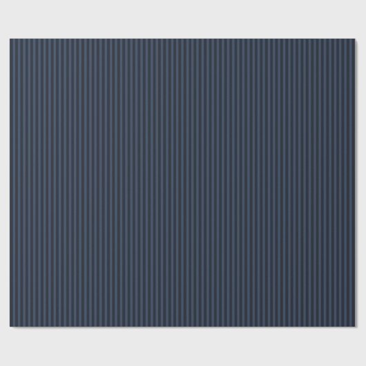 Dark Navy Striped Geschenkpapier (Flach)