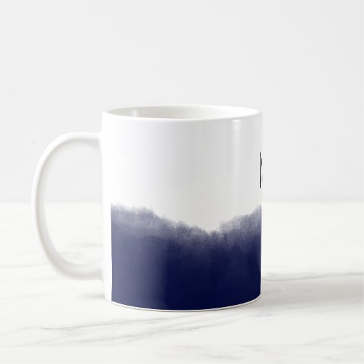 Dark Navy Watercolor Kaffeetasse (Links)