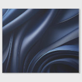 Dark Navy Wavy Muster Wrapping Papper Geschenkpapier (Flach)