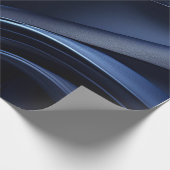 Dark Navy Wavy Muster Wrapping Papper Geschenkpapier (Ecke)
