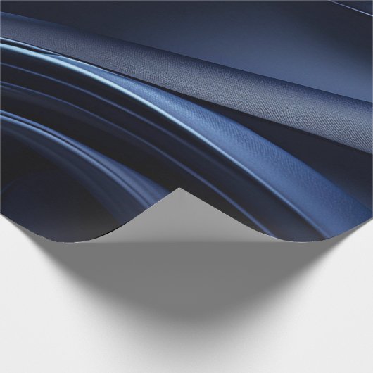 Dark Navy Wavy Muster Wrapping Papper Geschenkpapier (Ecke)