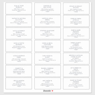 Dark Navy Wedding Guest Address Labels