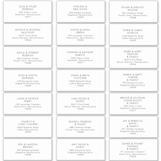 Dark Navy Wedding Guest Address Labels (Vorderseite)