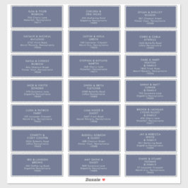 Dark Navy Wedding Guest Address Sticker