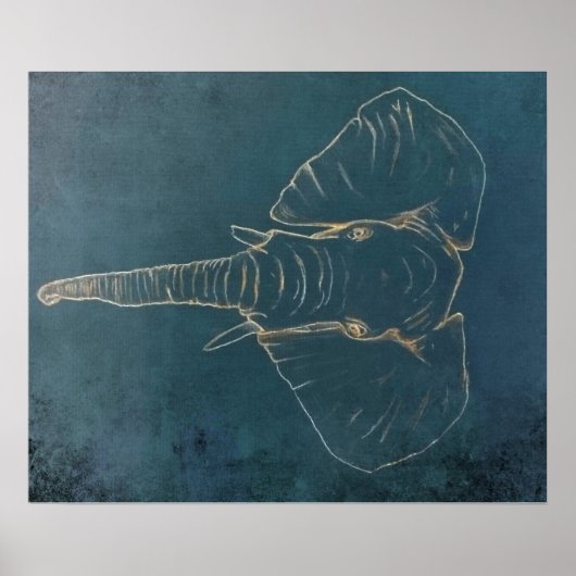 Dark Neon Elephant Poster (Vorne)