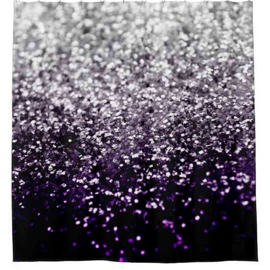 Dark Night Lila Black Silver Glitzer #1 #shiny Duschvorhang (Vorderseite)