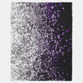 Dark Night Lila Black Silver Glitzer #1 #shiny Fleecedecke (Vorderseite)